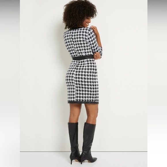 New York & Company Houndstooth Sheath Dress - Superflex NEW sz small - Picture 4 of 7